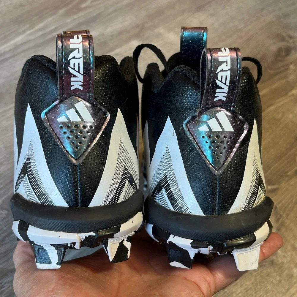 Adidas Freak Spark MD Football Cleats Black‎ White Geometric Graphic Mens 7.5